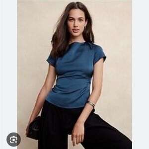 Banana Republic Pacific Blue Satin Blouse